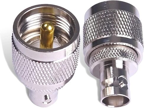 B N C أنثى جاك إلى U H F PL259 ذكر التوصيل RF محول النيكل مطلي النحاس موصل محوري لهوائي الراديو 1 قطعة in Kuwait