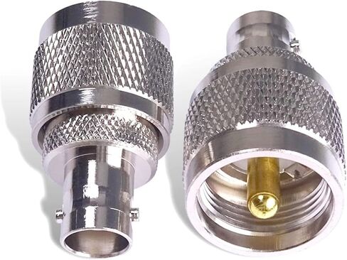 B N C أنثى جاك إلى U H F PL259 ذكر التوصيل RF محول النيكل مطلي النحاس موصل محوري لهوائي الراديو 1 قطعة in Kuwait