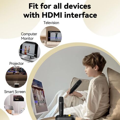 K3 Karaoke Machine with 2 Mics,Millions of Free Songs (English/Spanish/Tagalog/Chinese/French/Portuguese/Italian/Korean/Vietnamese...) Home Karaoke System for TV & Projector in Saudi Arabia