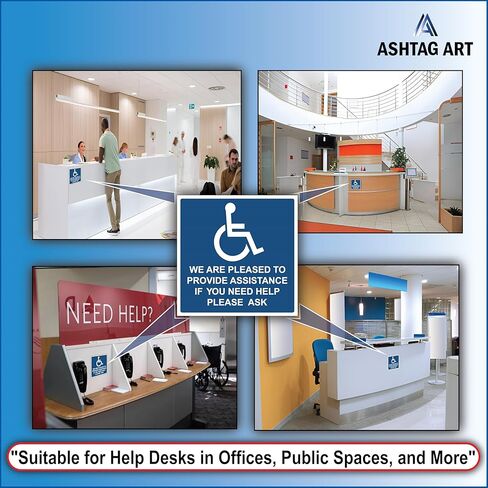 Premium يسعدنا تقديم علامات ملصقات ملصقات المساعدة [عبوة من 3] - ملصق من الفينيل يمكن الوصول إليه للمعاقين مثالي لشخص الكرسي المتحرك [6 × 6 بوصات] in Kuwait