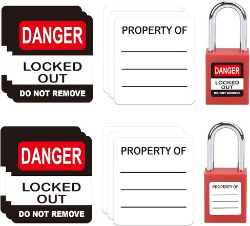 40 قطعة من ملصقات أقفال علامة القفل، علامة قفل الخطر لا تقم بإزالة ملصقات الأقفال، ملصقات قفل أمان مقاومة للماء (1 1/16 × 1 3/16 بوصة) in Kuwait