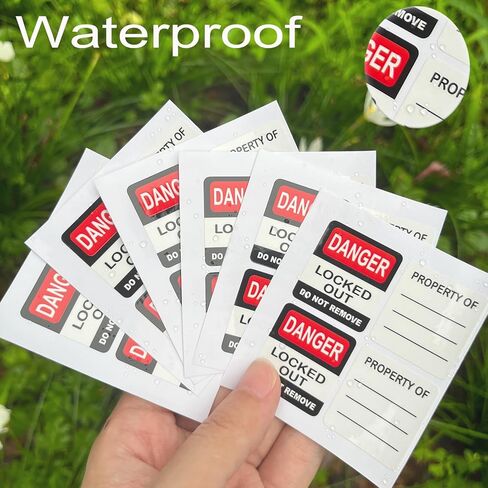 40 قطعة من ملصقات أقفال علامة القفل، علامة قفل الخطر لا تقم بإزالة ملصقات الأقفال، ملصقات قفل أمان مقاومة للماء (1 1/16 × 1 3/16 بوصة) in Kuwait