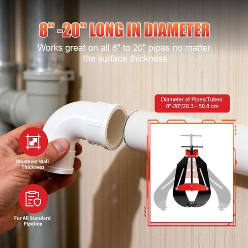 مشبك محاذاة الأنابيب عالي التحمل مقاس 8 بوصة - 20 بوصة، مقبض احترافي سريع التحرير على شكل حرف T للحام والتركيب in Kuwait