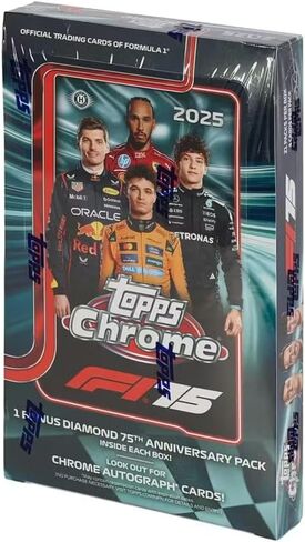 2025 Topps Chrome F1 / Formula 1 - صندوق الهوايات - مغلق (مع حزمة الذكرى السنوية الـ 75 الماسية الإضافية في الصندوق) in Saudi Arabia