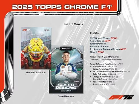 2025 Topps Chrome F1 / Formula 1 - صندوق الهوايات - مغلق (مع حزمة الذكرى السنوية الـ 75 الماسية الإضافية في الصندوق) in Saudi Arabia