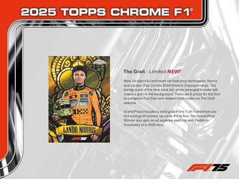 2025 Topps Chrome F1 / Formula 1 - صندوق الهوايات - مغلق (مع حزمة الذكرى السنوية الـ 75 الماسية الإضافية في الصندوق) in Saudi Arabia