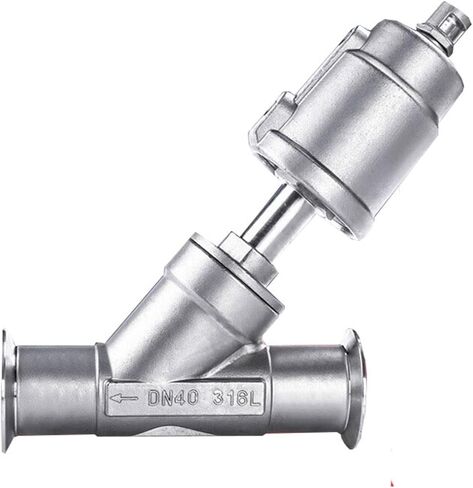 صمام مقعد زاوية هوائي سريع التركيب DN40 16 بار 304 من الفولاذ المقاوم للصدأ صمام مقعد زاوية PTFE مانع للتسرب (مغلق عادة، مزدوج الفعل) in Kuwait