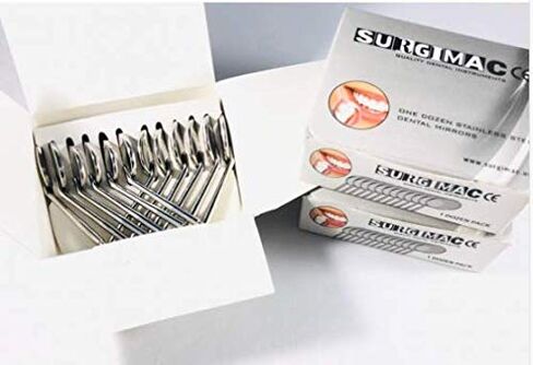 مرايا أسنان SurgiMac، مقبس مخروطي رقم 4، 22 مم، السطح الأمامي، صندوق مكون من 12 قطعة in Saudi Arabia