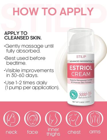 كريم استروجين للنساء من ستيليب - كريم استريول لدعم انقطاع الطمث للنساء، مرطب فيتوستروجين مرطب مع بوريريا ميريفيكا وإيسوفلافون الصويا، يقوي البشرة وتوازن الهرمونات، 3.5 أونصة in Kuwait