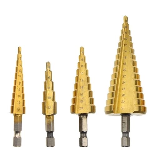 مثقاب معدني 3-12/4-12/20/32 مم لقمة مثقاب حلزونية HSS مخروطية فولاذية مطلية بمثقاب صغير مجموعة أدوات ثقب (اللون: 4-20 مم (1 قطعة)) in Kuwait