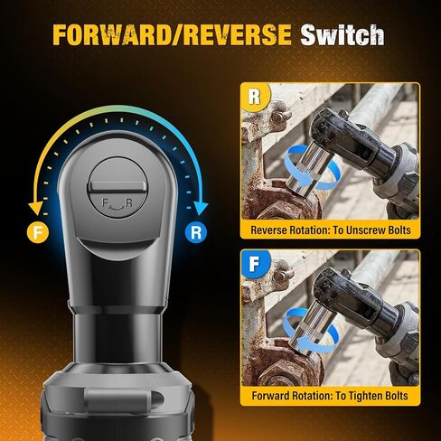 Cordless Ratchet Wrench for Dewalt 20V Battery, 3/8" Electric Ratchet Wrench Set, 88 Ft-lbs(120N.m), 500 RPM, Variable Speed, LED Light, 5 Sockets, 1/4" & 1/2" Adaptors, 3" Extension Bar(Tool Only) in Saudi Arabia