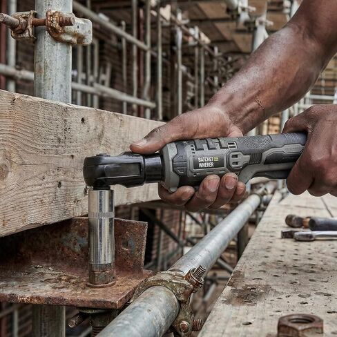 Cordless Ratchet Wrench for Dewalt 20V Battery, 3/8" Electric Ratchet Wrench Set, 88 Ft-lbs(120N.m), 500 RPM, Variable Speed, LED Light, 5 Sockets, 1/4" & 1/2" Adaptors, 3" Extension Bar(Tool Only) in Saudi Arabia