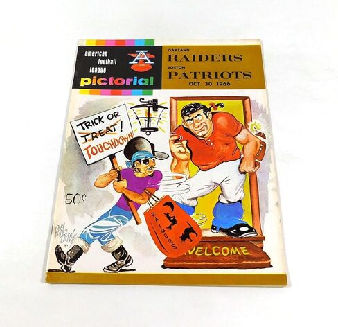 1966 Oakland Raiders at Boston Patriots AFL Football Program 10-30-66 - NFL Programs in Saudi Arabia