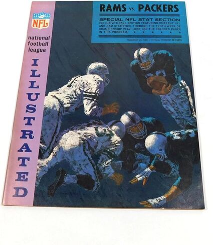 1965 Bay Packers at Los Angeles Rams NFL Football Program 11-28-65 - NFL Programs in Saudi Arabia