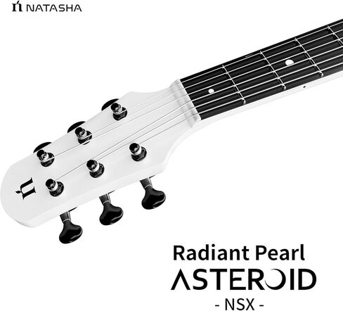 جيتار صوتي من ألياف الكربون من ناتاشا مع بيك اب NSX، جيتار سفر جيتار بسلسلة فولاذية مقاس 38 بوصة، جيتار متين رفيع للغاية مكون من 6 أوتار للمبتدئين والمتعلمين المتوسطين والكبار (لؤلؤ مشع) in Kuwait