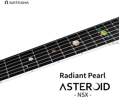 جيتار صوتي من ألياف الكربون من ناتاشا مع بيك اب NSX، جيتار سفر جيتار بسلسلة فولاذية مقاس 38 بوصة، جيتار متين رفيع للغاية مكون من 6 أوتار للمبتدئين والمتعلمين المتوسطين والكبار (لؤلؤ مشع) in Kuwait