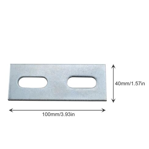 4PCS Double Hole Stainless Steel Flat Code Silver Straight Plate Stone Hangers Dock Cleat Square Washer U-Bolt Mount Plate Furniture Connectors in Saudi Arabia