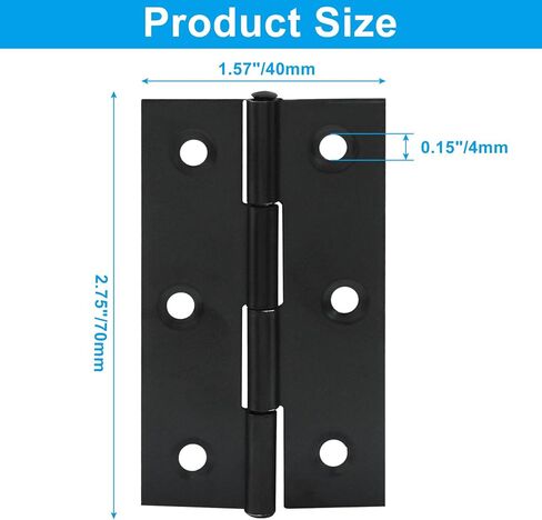 4PCS 3 Inch Stainless Steel Door Folding Butt Hinges, Black Metal Bisagras para Puertas with Screws for Door, Furnitures, Windows, Cabinet,Cupboard, Dressers in Kuwait