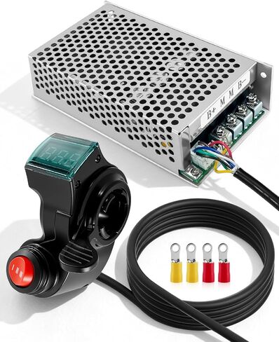 PWM DC Motor Speed Controller Kit with Foot Pedal, 10-50V 100A Adjustable Speed Regulator, Reversible Switch, Cooling Fan and Fuse Protection for Power Wheel, Electric Toy Car, and DIY Projects in Saudi Arabia