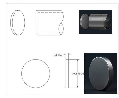 Steel Type D Flat Disks Weld-On End Caps: Mill Finish (10, 1-1/2") in Saudi Arabia