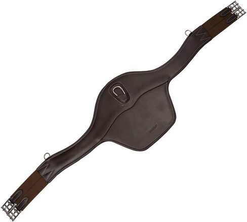 Schneiders Bellyguard English Jump Girth for Horses | Anatomical Fit | Grade A Buffalo Leather | Padded Aniline Underside | Double Elastic in Saudi Arabia