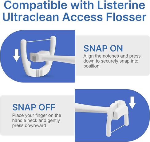 رؤوس إعادة ملء خيط تنظيف الأسنان، متوافقة مع خيط تنظيف الأسنان ألترا كلين من ليسترين، خيط تنظيف قوي للغاية لتنظيف مريح، بدون نكهة، 120 قطعة in Kuwait