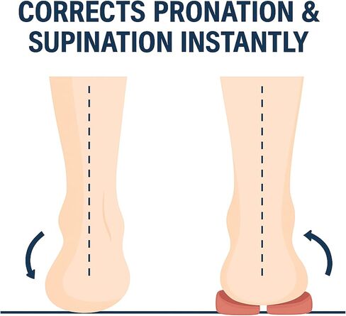 كعب Boxum Ski Varus - حشوات مطاطية حمراء ثابتة لتصحيح النطق والاستلقاء - نعال داخلية لتقويم العظام للأحذية والأحذية طويلة الرقبة وأحذية التزلج - رفع الكعب المتوسط ​​أو الجانبي لمحاذاة القدم (متوسط) in Kuwait