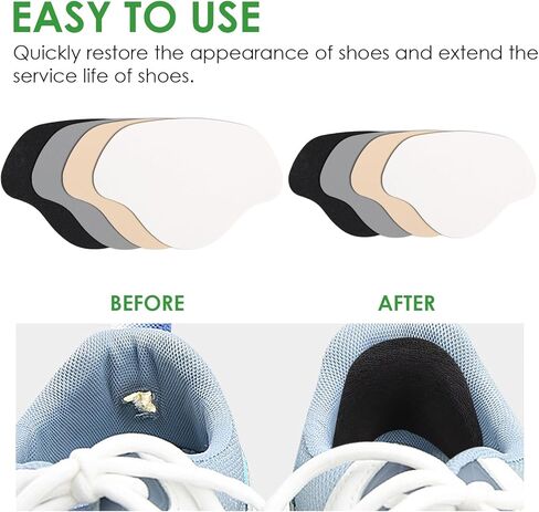 16 Pairs Shoe Heel Repair Patches, Quick Self-Adhesive Inside Sneaker Holes Patches, Complete Interior Mesh Patch Up for Sport Work Walking Hiking Tennis Shoes Sneaker (4 Color) in Kuwait