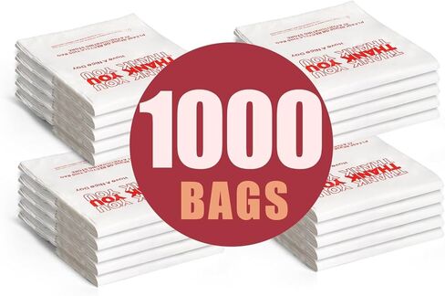 1000 عبوة بلاستيك أبيض شكرا لك أكياس التسوق (11.5 "× 6.5" × 21 ")-بقالة بالجملة ، أكياس قميص وتجارة التجزئة. in Saudi Arabia