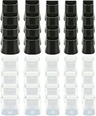 40 Pcs Heel Covers for high Heel Shoes, High Heel Protectors for Heel Shoes, 5 Sizes (XXS, XS, S, M, L) Stiletto Heel Stoppers for Grass, Gravel, Uneven Surfaces, 20 PCS Black and 20PCS Transparent in Kuwait