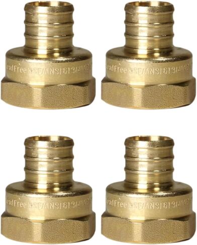 XFITTING Pex 3/4 بوصة × 3/4 بوصة NPT محول ملولب أنثى، محولات تجعيد Pex نحاسية مناسبة لأنابيب Pex في وظائف السباكة، قطعتان in Saudi Arabia