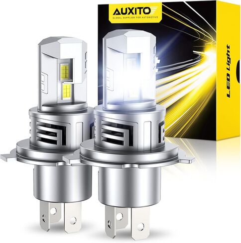 مصابيح AUXITO 9012/HIR2، سطوع 30000LM، 900% أكثر سطوعًا، 6500K أبيض، 1:1 حجم صغير غير قطبي، التوصيل والتشغيل HIR2 استبدال مصباح الضباب الهالوجين، Canbus جاهز، حزمة من 2 in Kuwait