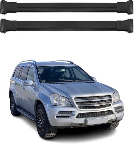 قضبان متقاطعة لسقف OMAC لسيارة Mercedes C Class W205 2015-2021 قابلة للقفل بوزن 165 رطل من الألومنيوم الفضي قطعتين تناسب حاملات البضائع ودراجة الكاياك والدراجة على الجليد in Kuwait