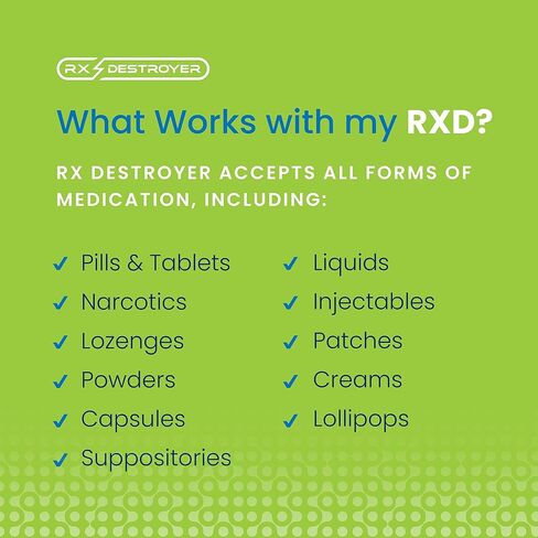 تركيبة Rx Destroyer متعددة الأغراض، محمولة، 4 أونصة. الحقيبة [إجمالي 100 كيس] - محلول باستر للأدوية، زجاجة التخلص من الأدوية للحبوب والكبسولات والسوائل in Kuwait