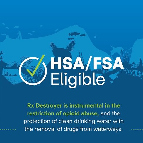 تركيبة Rx Destroyer متعددة الأغراض، محمولة، 4 أونصة. الحقيبة [إجمالي 100 كيس] - محلول باستر للأدوية، زجاجة التخلص من الأدوية للحبوب والكبسولات والسوائل in Kuwait