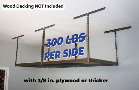 MonsterRax 4x8 Overhead Garage Storage Rack Frame Kit - Hanging Storage Shelves, Garage Ceiling Storage Rack System, Ceiling Shelving - (Hammertone, Adjustable 18"-33") in Saudi Arabia