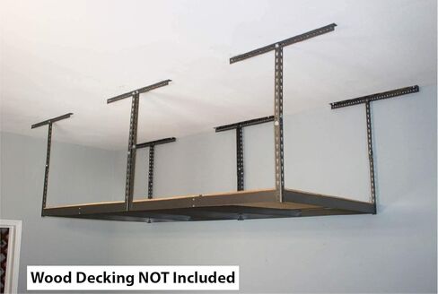MonsterRax 4x8 Overhead Garage Storage Rack Frame Kit - Hanging Storage Shelves, Garage Ceiling Storage Rack System, Ceiling Shelving - (Hammertone, Adjustable 18"-33") in Saudi Arabia