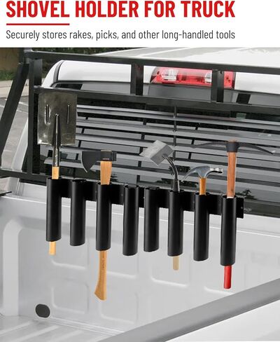 8-Hole Truck Bed Shovel Mount Holder Trailer Landscape Hand Tool Rack Organizer for Trimmer Rake Lawn Tool Utility UTV Accessories in Saudi Arabia