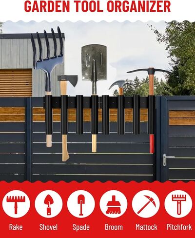 8-Hole Truck Bed Shovel Mount Holder Trailer Landscape Hand Tool Rack Organizer for Trimmer Rake Lawn Tool Utility UTV Accessories in Saudi Arabia