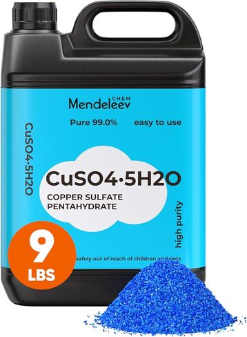 9 رطل من بلورات كبريتات النحاس CuSO4، بلورات دقيقة حبيبية خالية من EPA in Kuwait