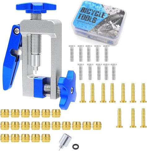 2 في 1 قاطع خط خرطوم الفرامل الهيدروليكي للدراجة وأداة إدراج خط الفرامل الهيدروليكي للدراجة مع 20 قطعة BH59 + BH90 طقم زيتون نحاسي in Kuwait