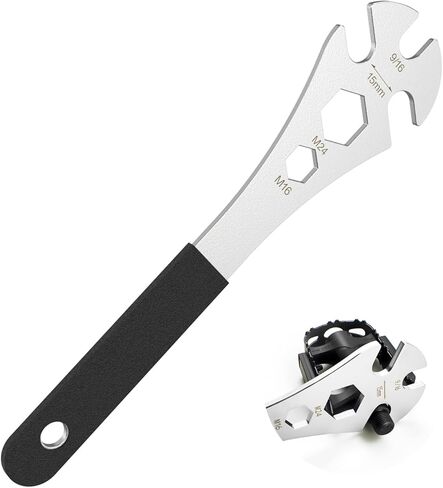 Bike Pedal Wrench, Cr-V Steel Super Hard Bicycle Pedals Removal Tool, Bicycle Pedal Wrench with Rubber Grip for Road Mountain E-Bike in Saudi Arabia