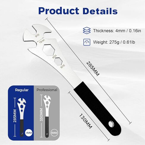 Bike Pedal Wrench, Cr-V Steel Super Hard Bicycle Pedals Removal Tool, Bicycle Pedal Wrench with Rubber Grip for Road Mountain E-Bike in Saudi Arabia