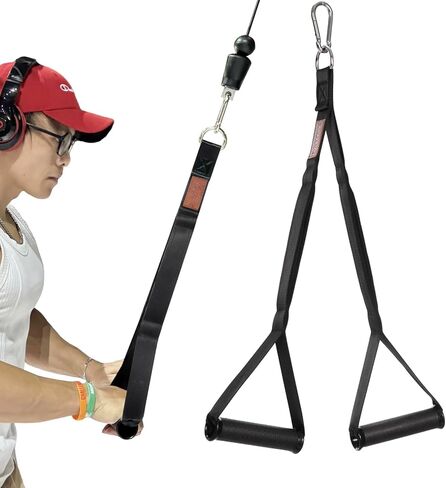 Triceps Rope Handles Gym Cable Machine Attachment TPR Anti Slip Handles 2 Loops Long Strap Fit for Pushdowns Face Pulls Crunches Overhead Extensions Biceps Curl in Saudi Arabia
