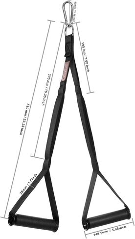 Triceps Rope Handles Gym Cable Machine Attachment TPR Anti Slip Handles 2 Loops Long Strap Fit for Pushdowns Face Pulls Crunches Overhead Extensions Biceps Curl in Saudi Arabia