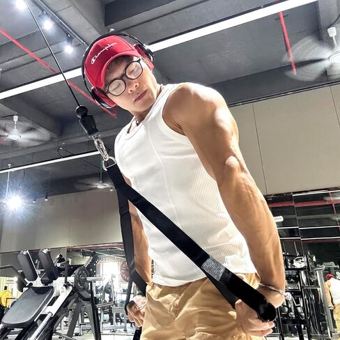 Triceps Rope Handles Gym Cable Machine Attachment TPR Anti Slip Handles 2 Loops Long Strap Fit for Pushdowns Face Pulls Crunches Overhead Extensions Biceps Curl in Saudi Arabia