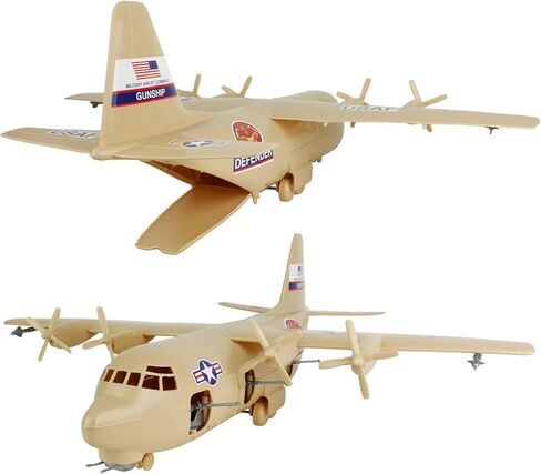 TimMee Plastic Army Men C130 Playset - 29pc OD Green Giant Military Airplane USA in Kuwait