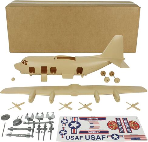 TimMee Plastic Army Men C130 Playset - 29pc OD Green Giant Military Airplane USA in Kuwait