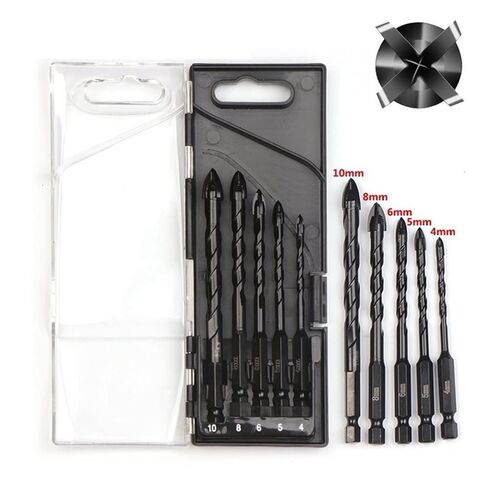 5 قطعة الزجاج السيراميك بلاط الخرسانة لقمة ثقب ثقب فتاحة تلميح تويست الصليب عرافة مثقاب الخشب 4/5/6/8/10 مللي متر in Kuwait