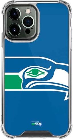 Skinit Clear Phone Case Compatible with iPhone 13 Pro Max - Officially Licensed NFL Seattle Seahawks Retro Logo Design in Saudi Arabia